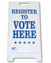 no parking election supply sign